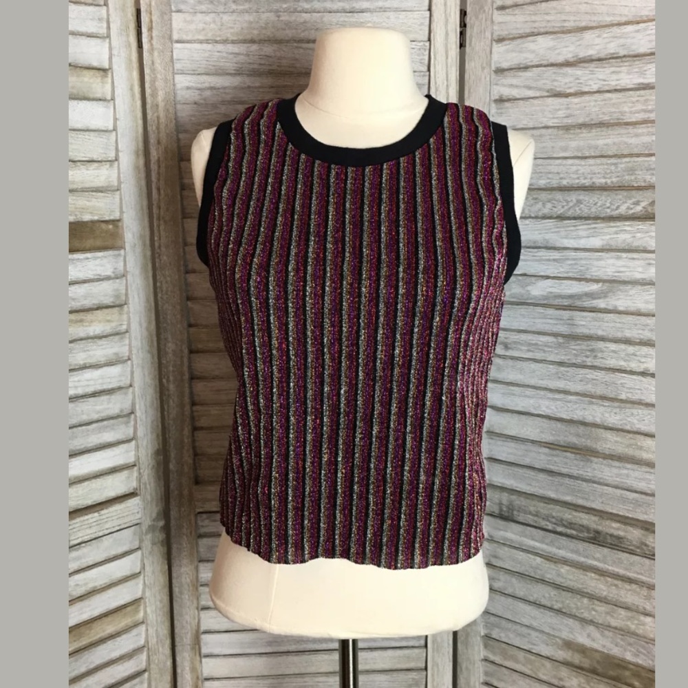 Multicolor Sparkle Crop Top Sz L